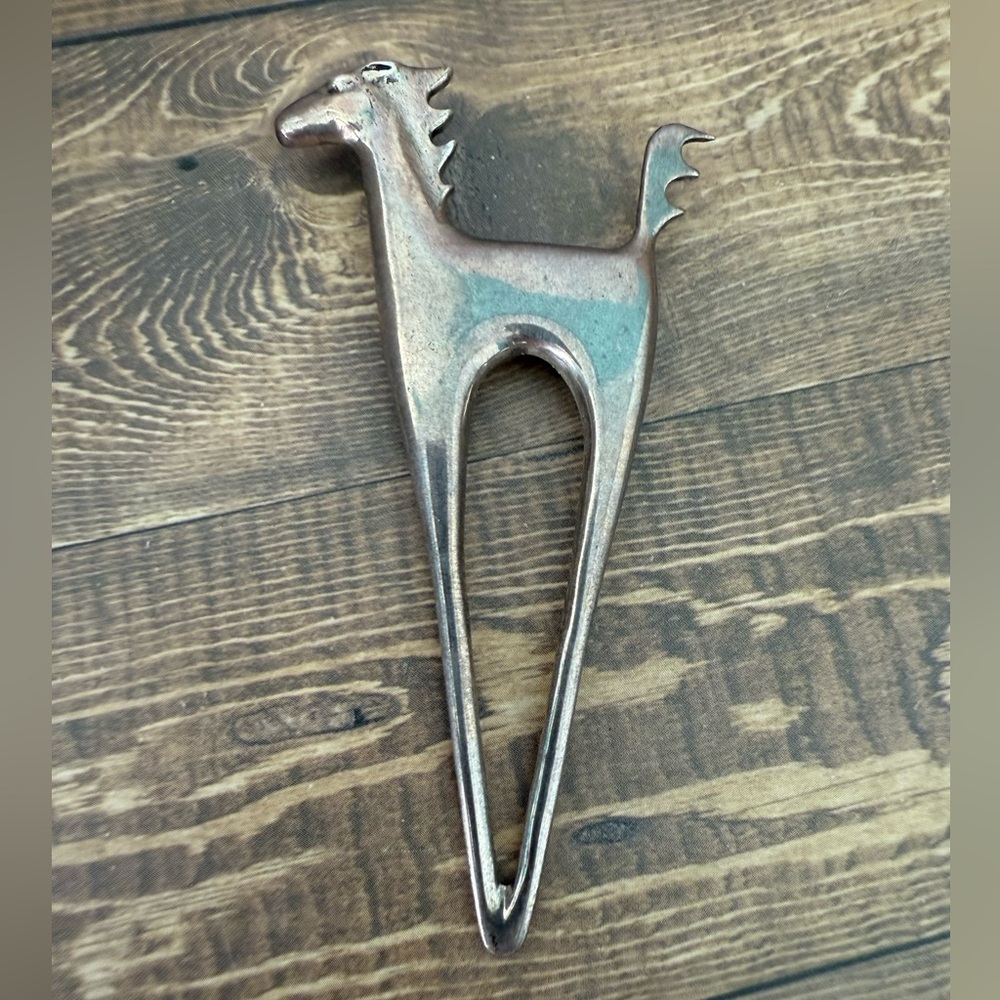 Vintage Designer DCS Sterling Silver 925 Modernist Abstract Horse Pin Brooch